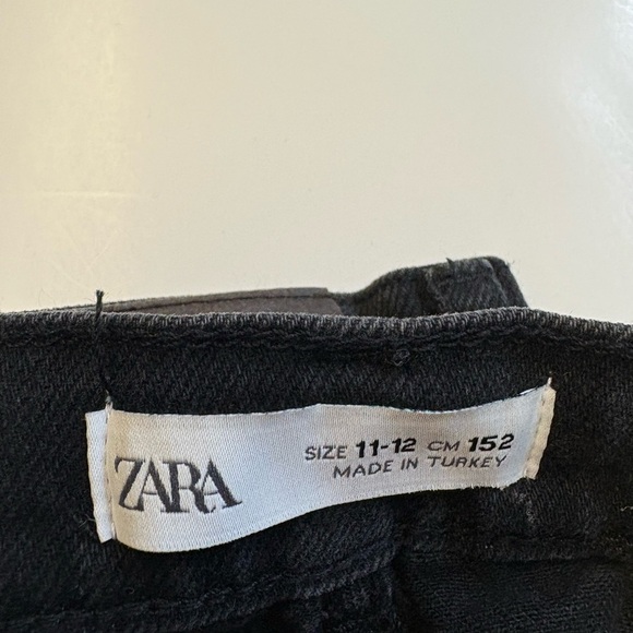 Zara girls black sparkle high rise straight leg denim jeans size 11-12 - Picture 5 of 10